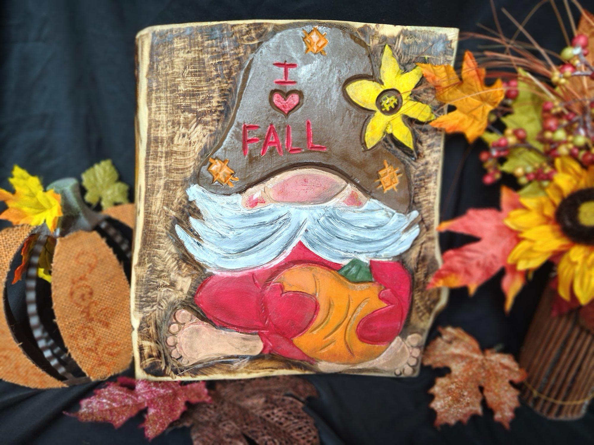 I Love Fall Gnome Sign